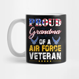 Proud Grandma Of A Air Force Veteran-Vintage American Flag Mug